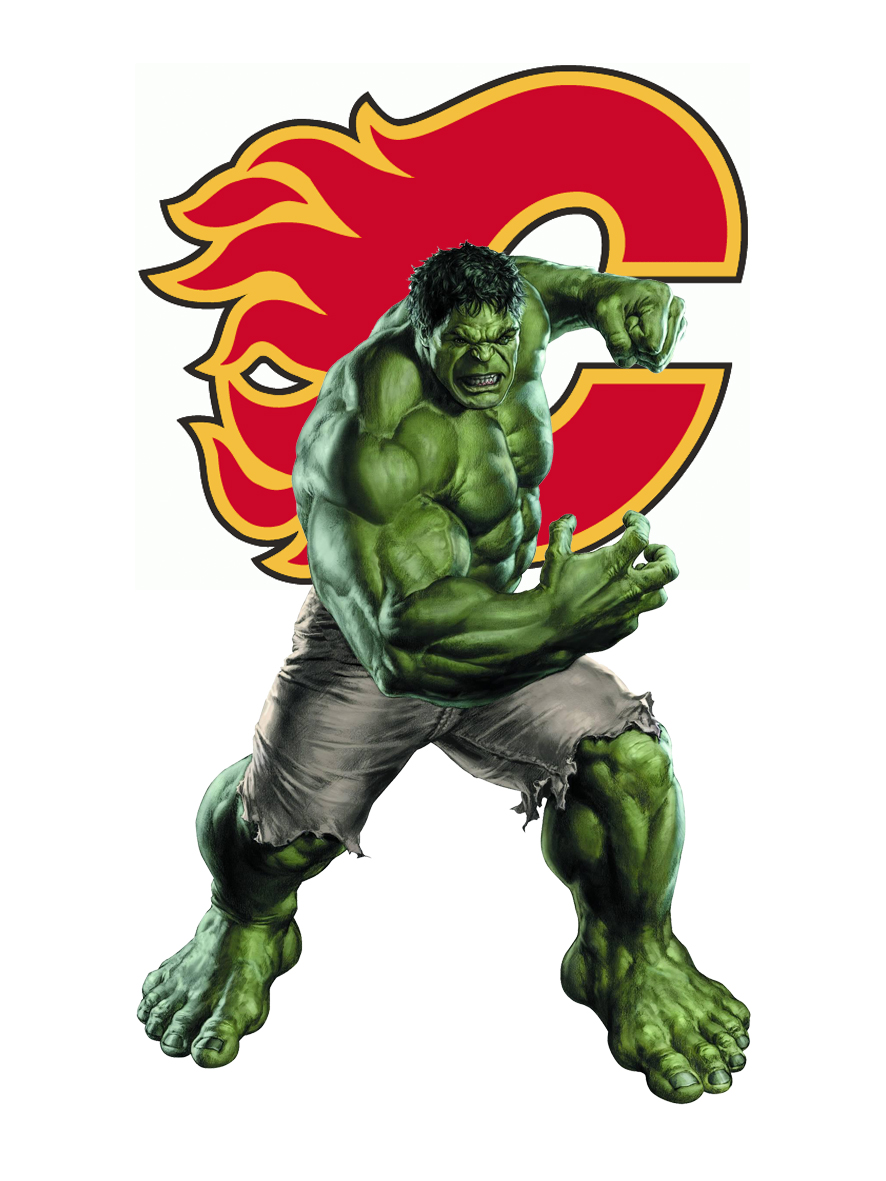 Calgary Flames Hulk Logo vinyl decal